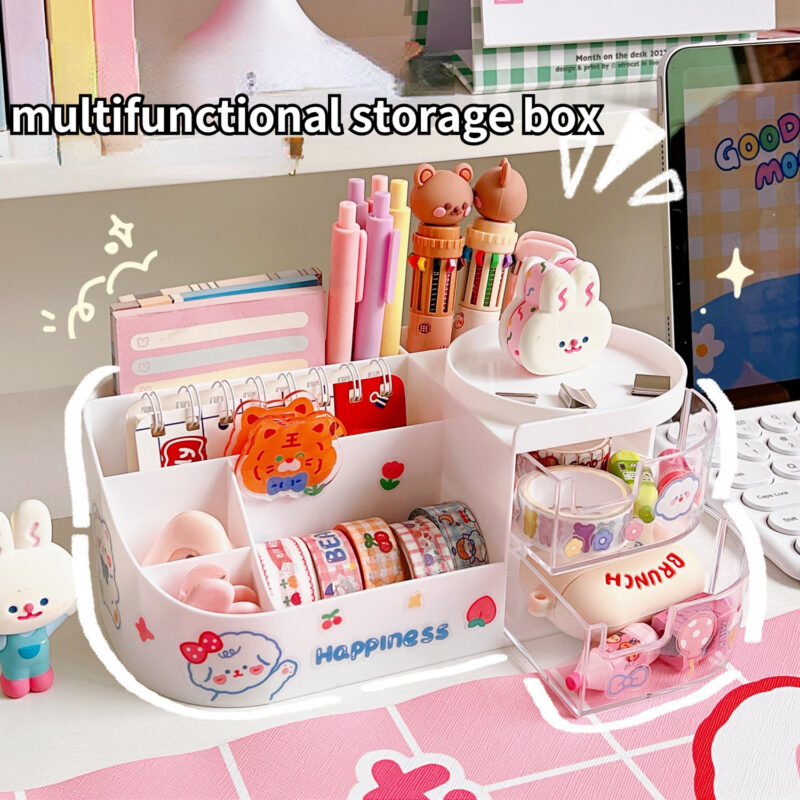 Kawaii Kids Storage Box Desktop Organizer — Kawaii Stuffed Animal | Kawaii Merchandise