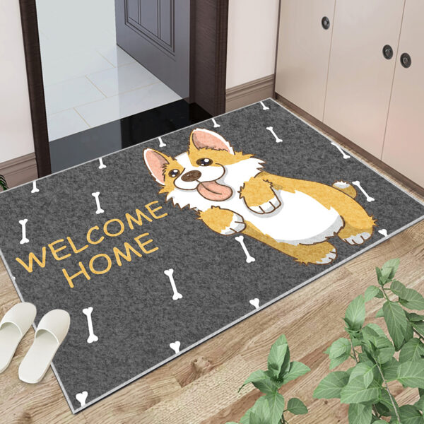 Anti-Slip Corgi Dog Door Mat
