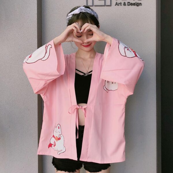 Kawaii Cat Japanese Women Kimono