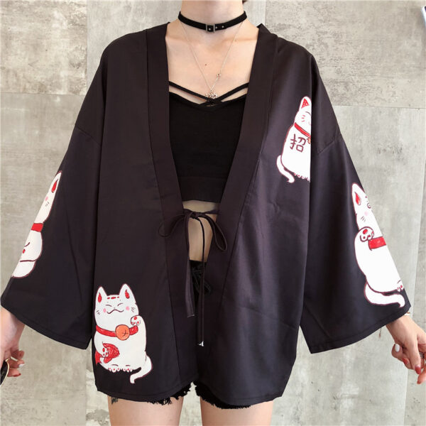 Kawaii Cat Japanese Women Kimono