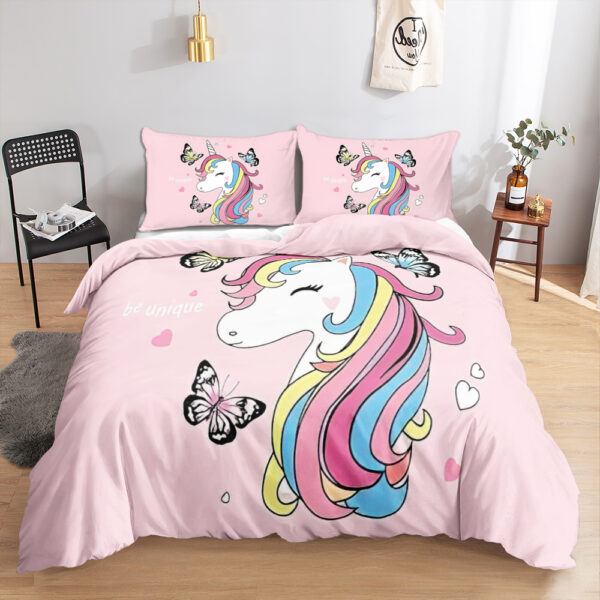 Kawaii Colorful Luminous Unicorn Kids Bedding Set