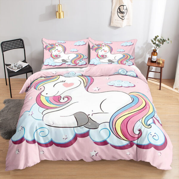 Kawaii Colorful Luminous Unicorn Kids Bedding Set