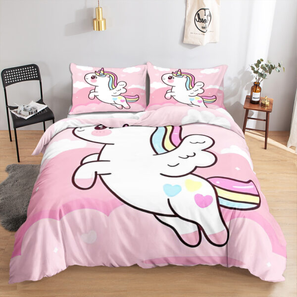 Kawaii Colorful Luminous Unicorn Kids Bedding Set