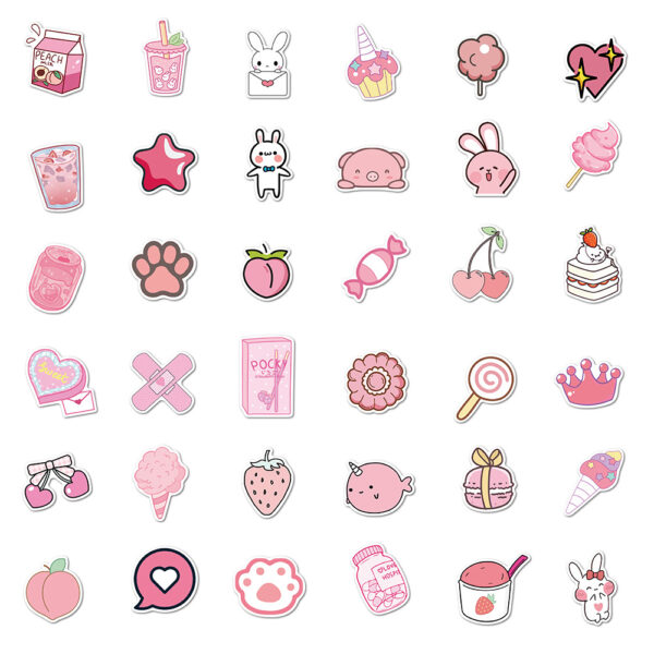 Kawaii Pink Cartoon Stickers