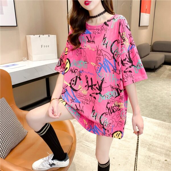 Korean Style Oversized Graphic Tees For Women