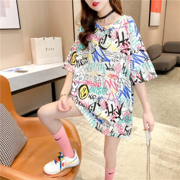 Korean Style Oversized Graphic Tees For Women