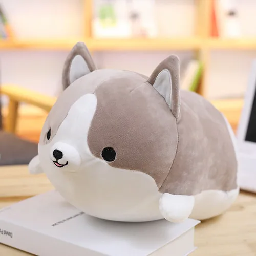 Cute Fat Shiba Inu Plush Toy - Gray, 30cm(11.8")