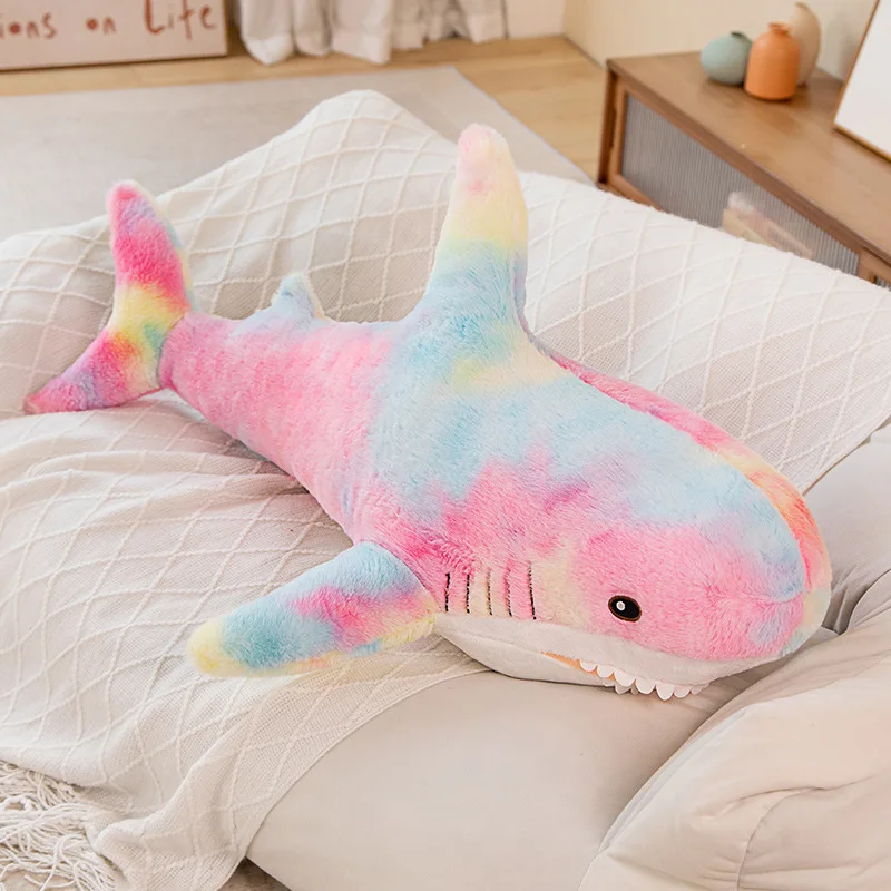 Cute giant shark plush in pink and blue at 120cm