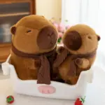 35cm Cozy Capybara Plush with Scarf – Adorable Brown Plush Toy