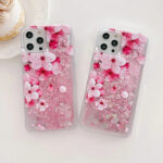 Sakura Liquid Glitter iPhone Case