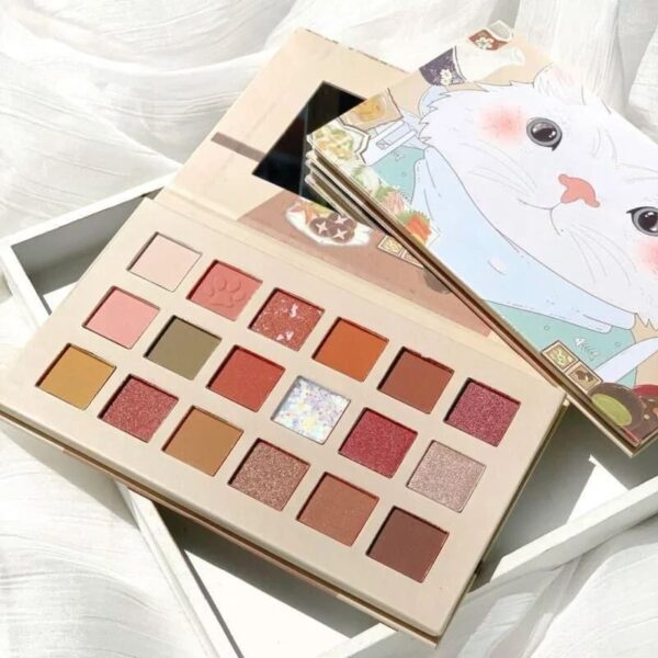 Neko Sweetie 18 colour kawaii eyeshadow palette — pastel pigmented makeup