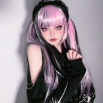 Pink & Black Striped Cosplay Wig