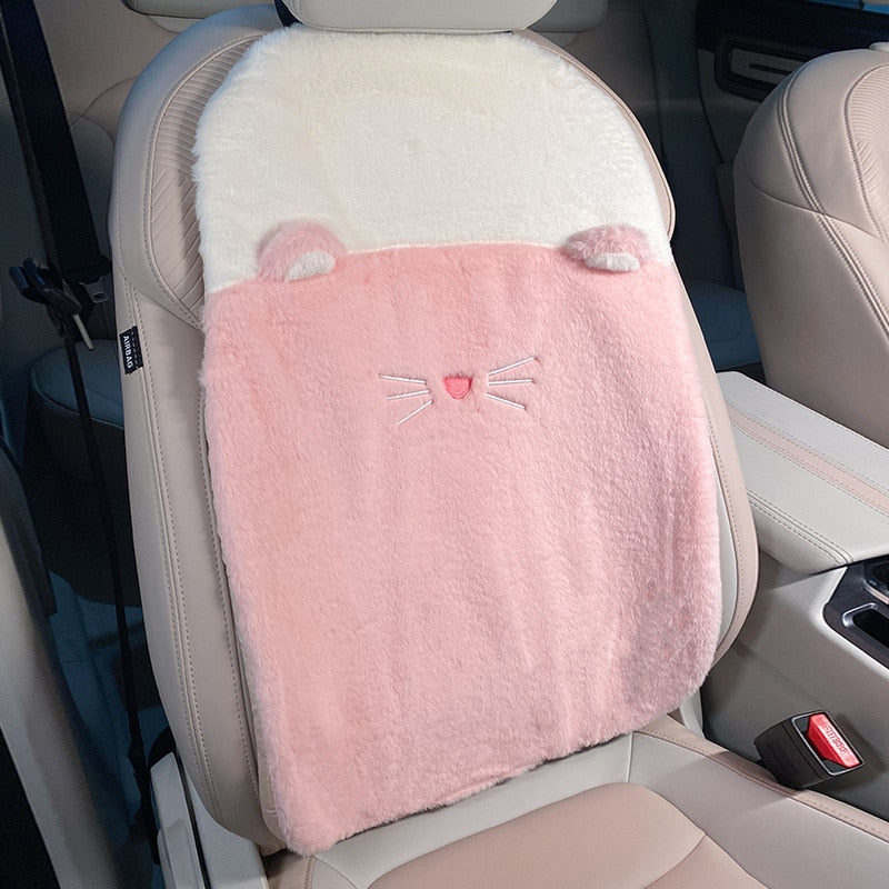 Cat Paw Car Seat Cover Set in Pink backrest - Kawaii Merchandise