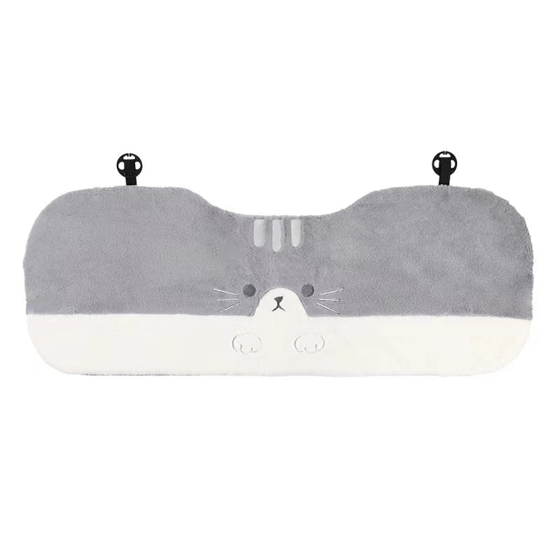 Cat Paw Car Seat Cover Set in Gray back row - Kawaii Merchandise
