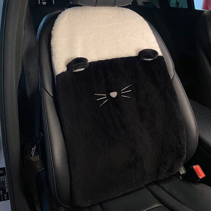 Cat Paw Car Seat Cover Set in Black backrest - Kawaii Merchandise
