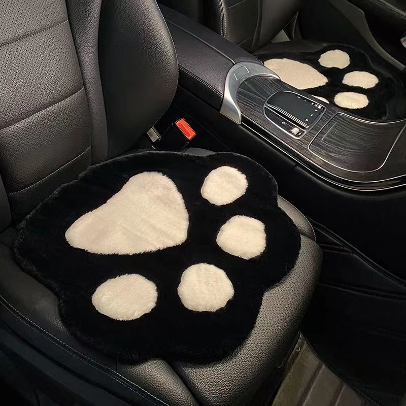 Cat Paw Car Seat Cover Set in Black 2PCS A - Kawaii Merchandise