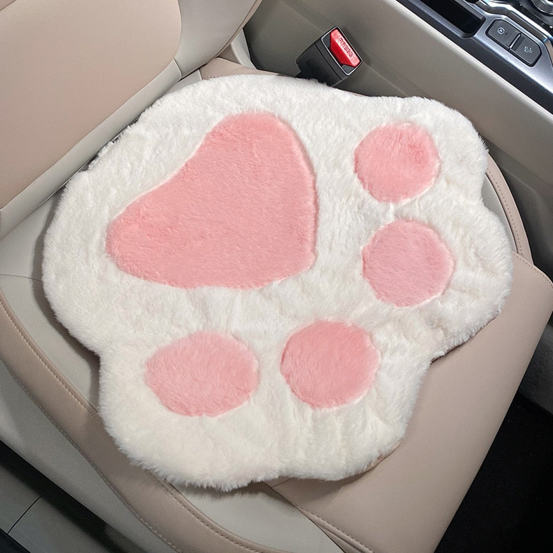 Cat Paw Car Seat Cover Set in Pink Front row - Kawaii Merchandise