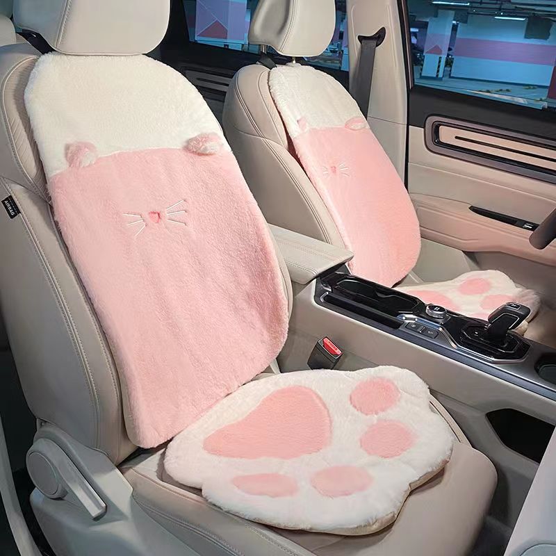 Cat Paw Car Seat Cover Set in Pink 4PCS - Kawaii Merchandise