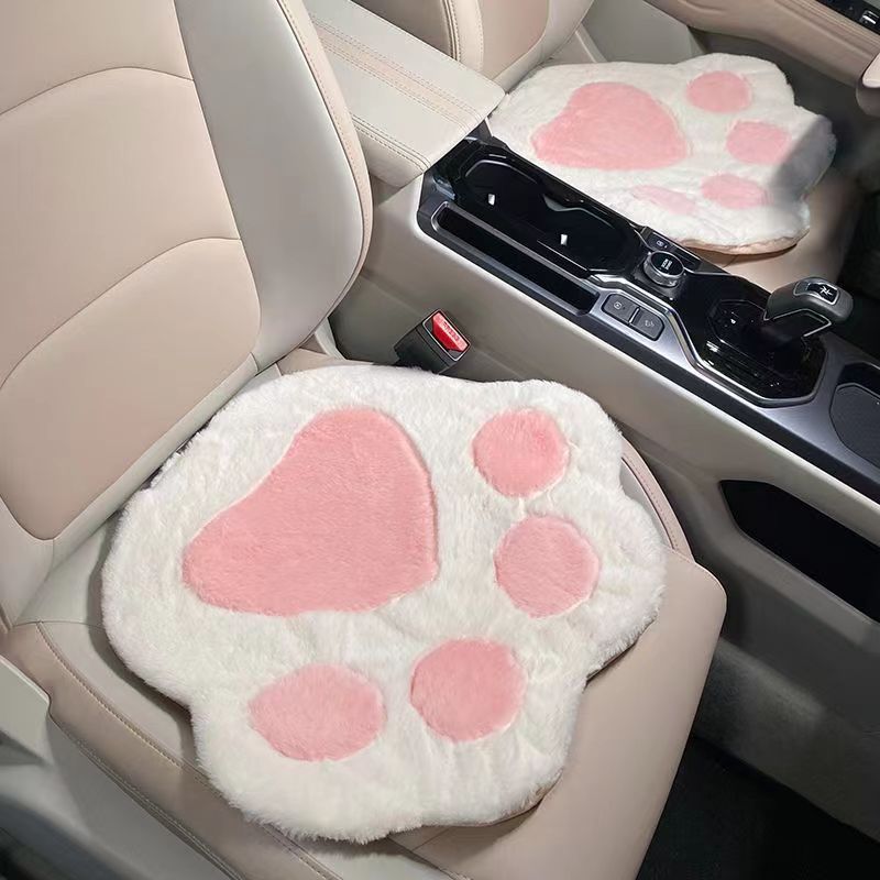 Cat Paw Car Seat Cover Set in Pink 2 PCS A - Kawaii Merchandise