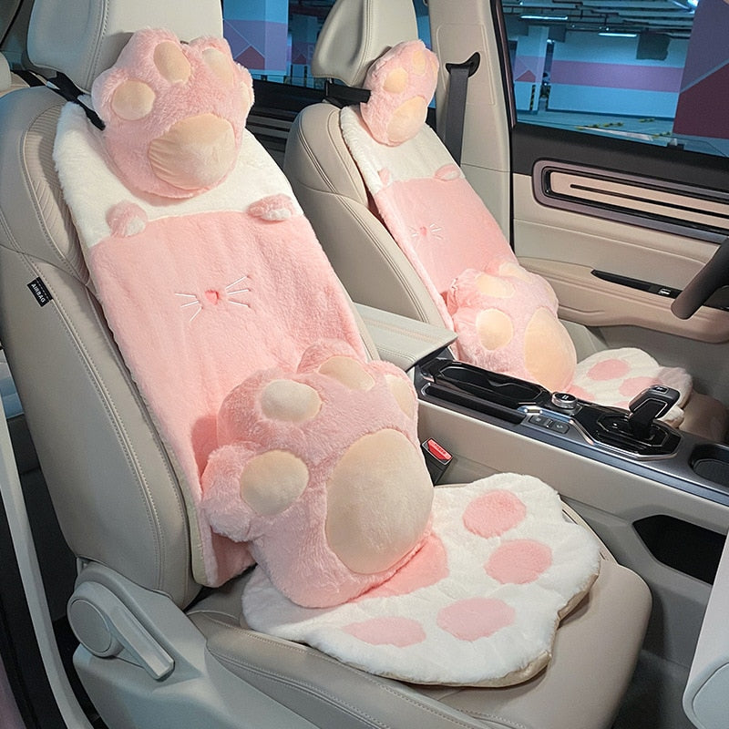 Cat Paw Car Seat Cover Set - cute car accessory from Kawaii Merchandise