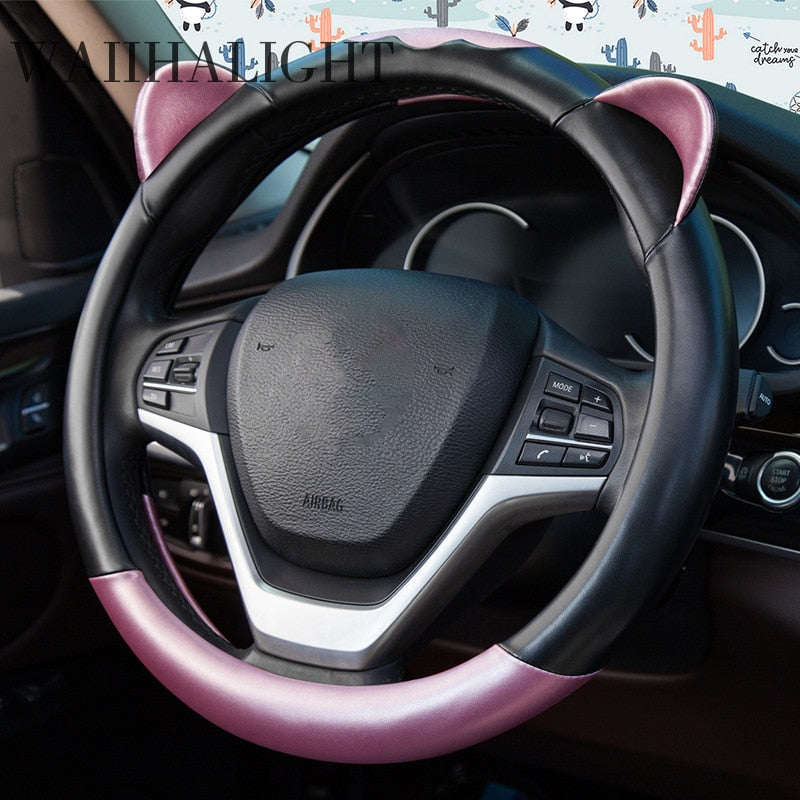 Cat Steering Wheel Cover in Grey - Kawaii Merchandise