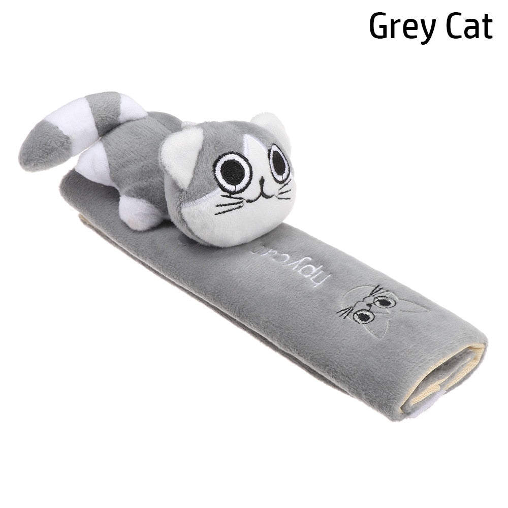 Car Seat Belt Cover in Grey Cat - Kawaii Merchandise