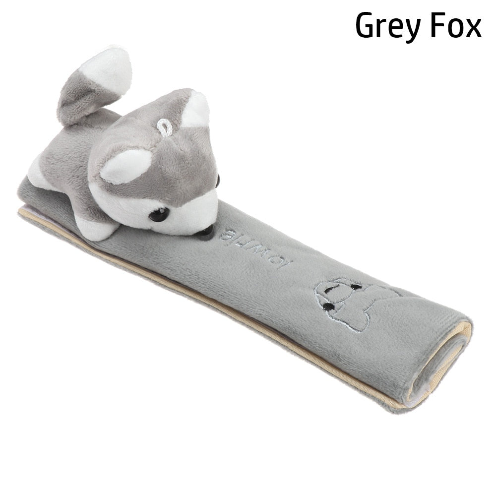 Car Seat Belt Cover in Grey Fox - Kawaii Merchandise