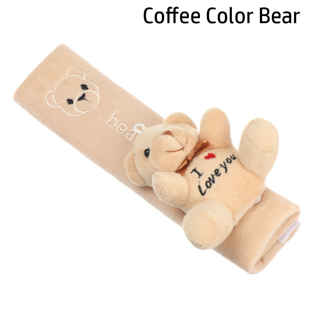 Car Seat Belt Cover in Coffee Bear - Kawaii Merchandise