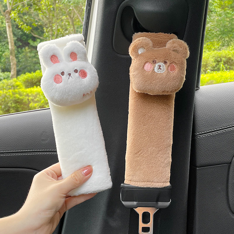 Seat Belt Shoulder Protectors in Bunny & Bear - Kawaii Merchandise