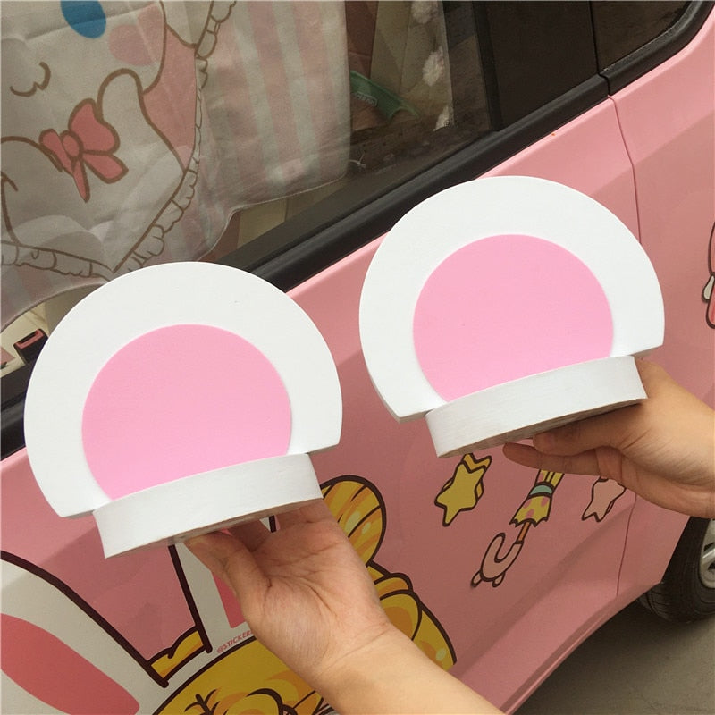 Toy Car Stickers in White Round Ears - Kawaii Merchandise