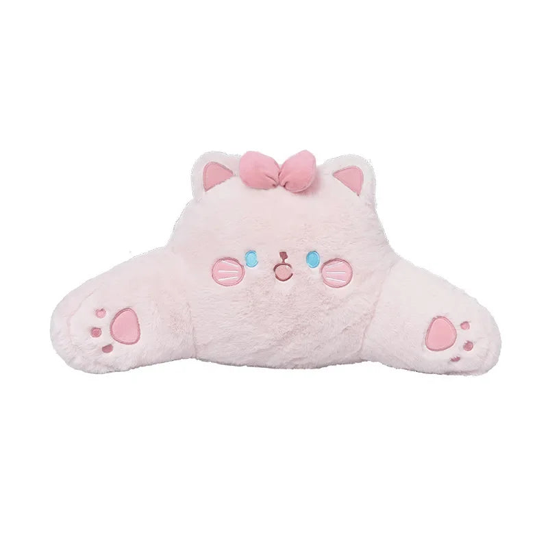 Pink Plush Cat Car Seat Accessories in Waistpillow - Kawaii Merchandise