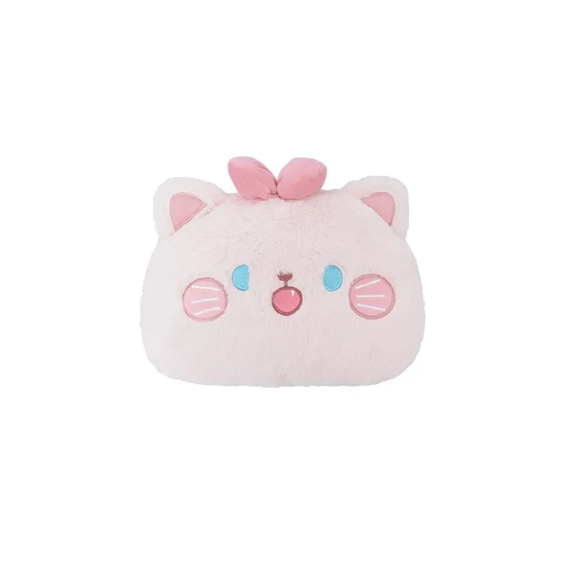 Pink Plush Cat Car Seat Accessories in Neckpillow - Kawaii Merchandise