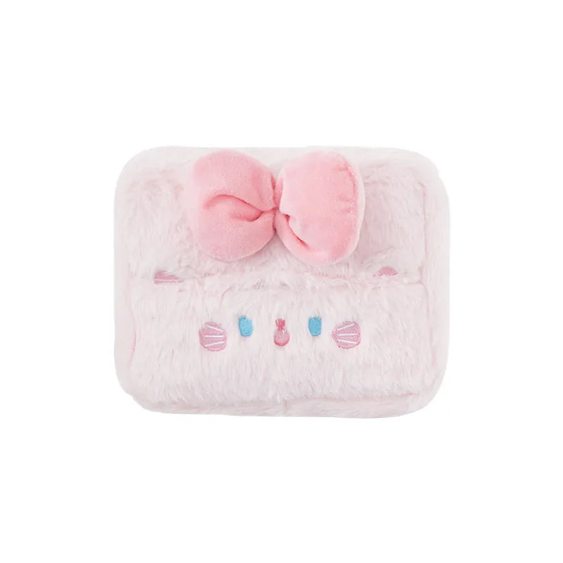 Pink Plush Cat Car Seat Accessories in tissue boxes - Kawaii Merchandise