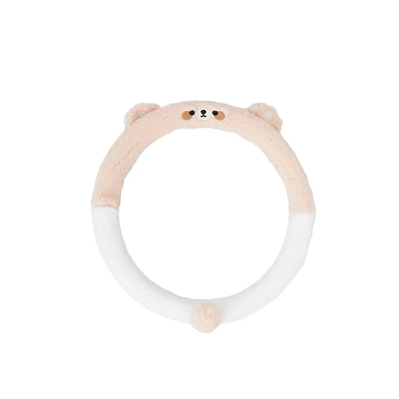 Plush Bear Car Seat Accessories in wheel cover - Kawaii Merchandise