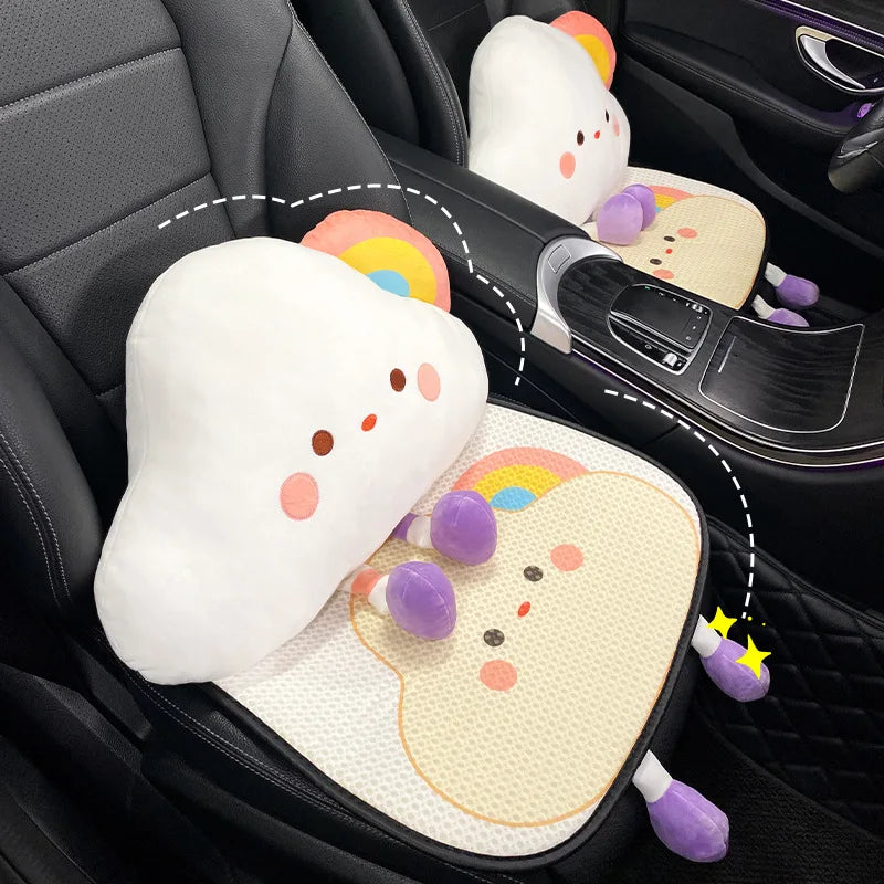 Rainbow Cloud Car Seat Covers & Cushions - detail view 2 | Kawaii Merchandise