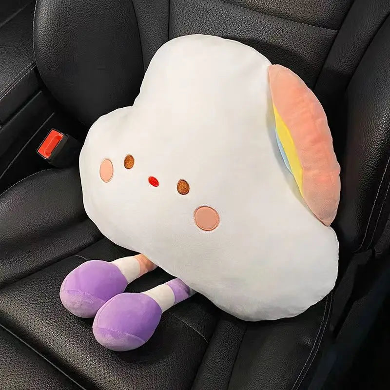 Rainbow Cloud Car Seat Covers & Cushions in Car Waist Pillow - Kawaii Merchandise