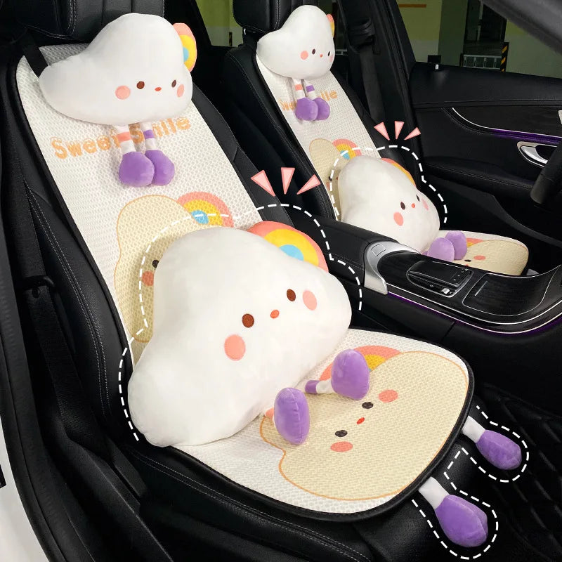 Rainbow Cloud Car Seat Covers & Cushions - cute car accessory from Kawaii Merchandise