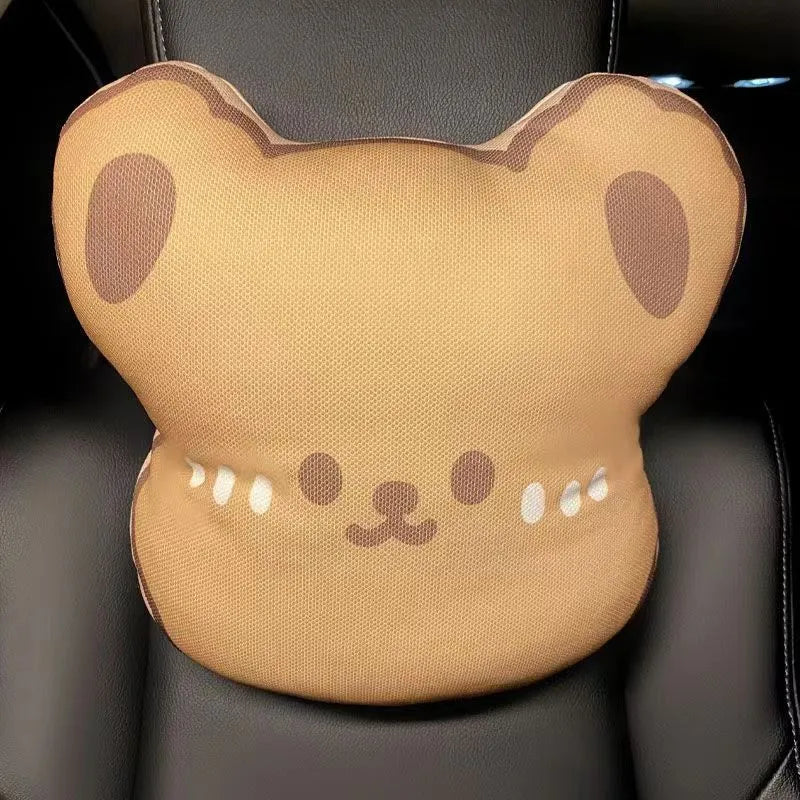 Teddy Bear Car Seat Cushions in Bear headrest - Kawaii Merchandise